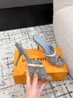 Takashi Murakami x LOUIS VUITTON 25/6AM square toe open toe high heels Heel height: 7.6cm