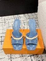 Takashi Murakami x LOUIS VUITTON 25/6AM square toe open toe high heels Heel height: 7.6cm - Image 2