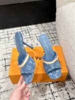 Takashi Murakami x LOUIS VUITTON 25/6AM square toe open toe high heels Heel height: 7.6cm - Image 8