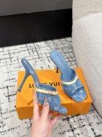 Takashi Murakami x LOUIS VUITTON 25/6AM square toe open toe high heels Heel height: 7.6cm