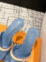 Takashi Murakami x LOUIS VUITTON 25/6AM square toe open toe high heels Heel height: 7.6cm - Image 6