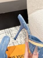 Takashi Murakami x LOUIS VUITTON 25/6AM square toe open toe high heels Heel height: 7.6cm - Image 5