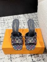 Takashi Murakami x LOUIS VUITTON 25/6AM square toe open toe high heels Heel height: 7.6cm - Image 2