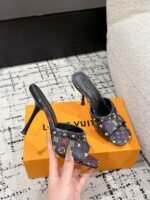 Takashi Murakami x LOUIS VUITTON 25/6AM square toe open toe high heels Heel height: 7.6cm