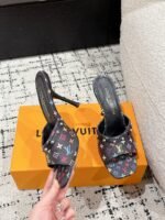 Takashi Murakami x LOUIS VUITTON 25/6AM square toe open toe high heels Heel height: 7.6cm - Image 10