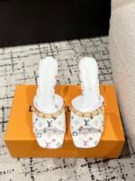 Takashi Murakami x LOUIS VUITTON 25/6AM square toe open toe high heels Heel height: 7.6cm - Image 2