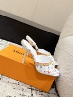 Takashi Murakami x LOUIS VUITTON 25/6AM square toe open toe high heels Heel height: 7.6cm - Image 10