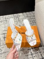 Takashi Murakami x LOUIS VUITTON 25/6AM square toe open toe high heels Heel height: 7.6cm - Image 8