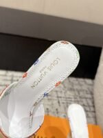 Takashi Murakami x LOUIS VUITTON 25/6AM square toe open toe high heels Heel height: 7.6cm - Image 6