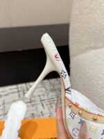 Takashi Murakami x LOUIS VUITTON 25/6AM square toe open toe high heels Heel height: 7.6cm - Image 5