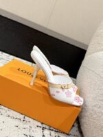 Takashi Murakami x LOUIS VUITTON 25/6AM square toe open toe high heels Heel height: 7.6cm - Image 10