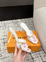 Takashi Murakami x LOUIS VUITTON 25/6AM square toe open toe high heels Heel height: 7.6cm
