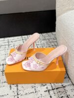 Takashi Murakami x LOUIS VUITTON 25/6AM square toe open toe high heels Heel height: 7.6cm - Image 9