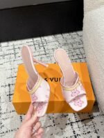 Takashi Murakami x LOUIS VUITTON 25/6AM square toe open toe high heels Heel height: 7.6cm - Image 8