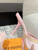 Takashi Murakami x LOUIS VUITTON 25/6AM square toe open toe high heels Heel height: 7.6cm - Image 5