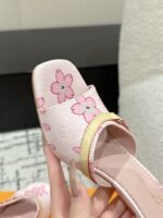 Takashi Murakami x LOUIS VUITTON 25/6AM square toe open toe high heels Heel height: 7.6cm - Image 4