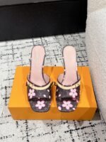 Takashi Murakami x LOUIS VUITTON 25/6AM square toe open toe high heels Heel height: 7.6cm - Image 2