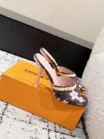 Takashi Murakami x LOUIS VUITTON 25/6AM square toe open toe high heels Heel height: 7.6cm - Image 3