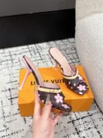 Takashi Murakami x LOUIS VUITTON 25/6AM square toe open toe high heels Heel height: 7.6cm