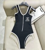 Chanel second-hand one-piece swimsuit with chest pads - Image 4