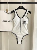 Chanel second-hand one-piece swimsuit with chest pads - Image 3