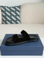 Dior Aqua Faux Suede Slippers - Image 7