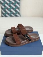 Dior Aqua Faux Suede Slippers - Image 10