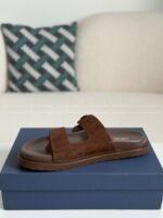 Dior Aqua Faux Suede Slippers - Image 8