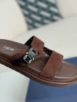 Dior Aqua Faux Suede Slippers - Image 7