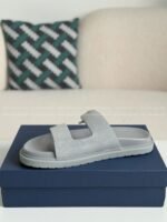 Dior Aqua Faux Suede Slippers - Image 8
