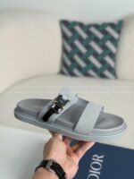 Dior Aqua Faux Suede Slippers - Image 6