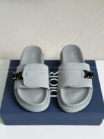 Dior Aqua Faux Suede Slippers - Image 4