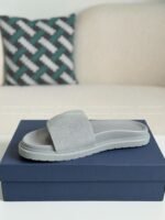 Dior Aqua Faux Suede Slippers - Image 10