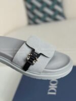 Dior Aqua Faux Suede Slippers - Image 7