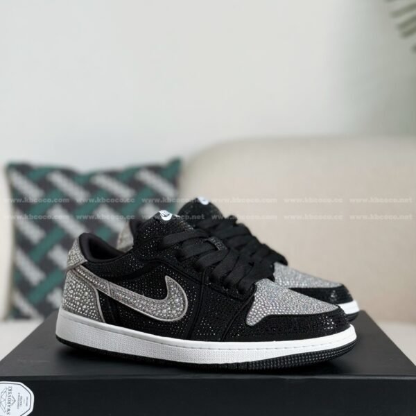 Jordan 1 Hand-Set Rhinestones Low Sneakers