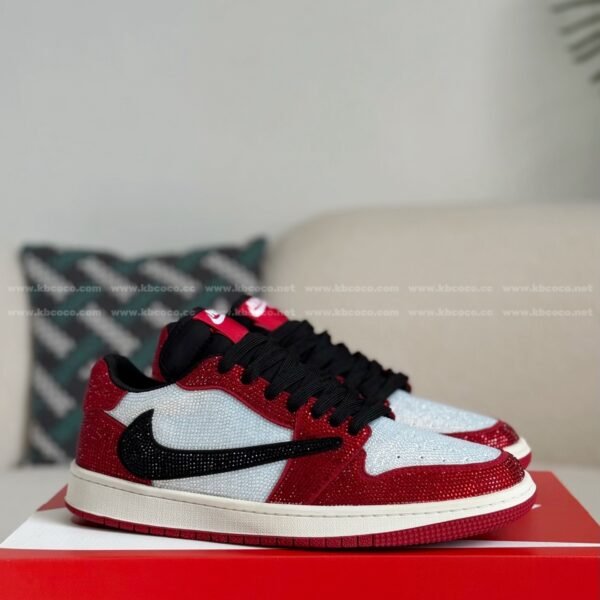 Jordan 1 Hand-Set Rhinestones Low Sneakers