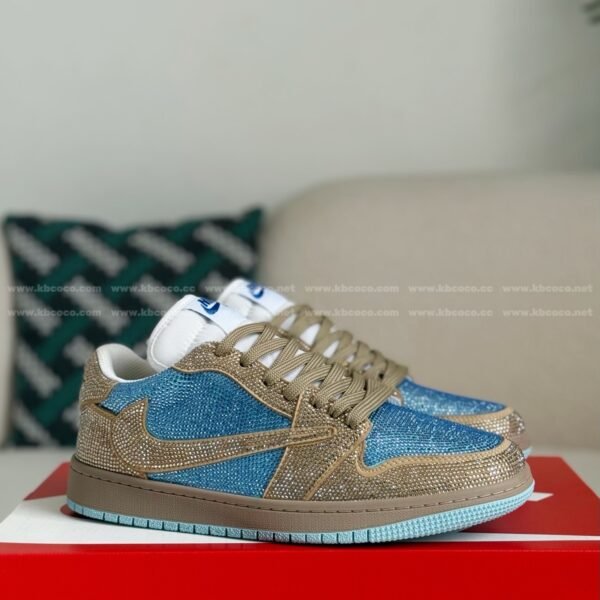 Jordan 1 Hand-Set Rhinestones Low Sneakers