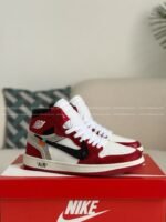 Jordan 1 Off-white Hand-Set Rhinestones High Sneakers