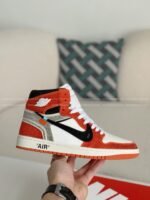 Jordan 1 Off-white Hand-Set Rhinestones High Sneakers - Image 10