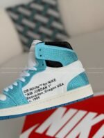 Jordan 1 off-white Hand-Set Rhinestones High Sneakers - Image 9