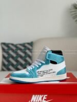 Jordan 1 off-white Hand-Set Rhinestones High Sneakers - Image 3