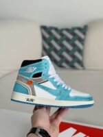 Jordan 1 off-white Hand-Set Rhinestones High Sneakers - Image 6