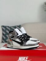 Jordan 1 Off-white Hand-Set Rhinestones High Sneakers