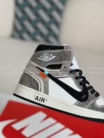 Jordan 1 Off-white Hand-Set Rhinestones High Sneakers - Image 9