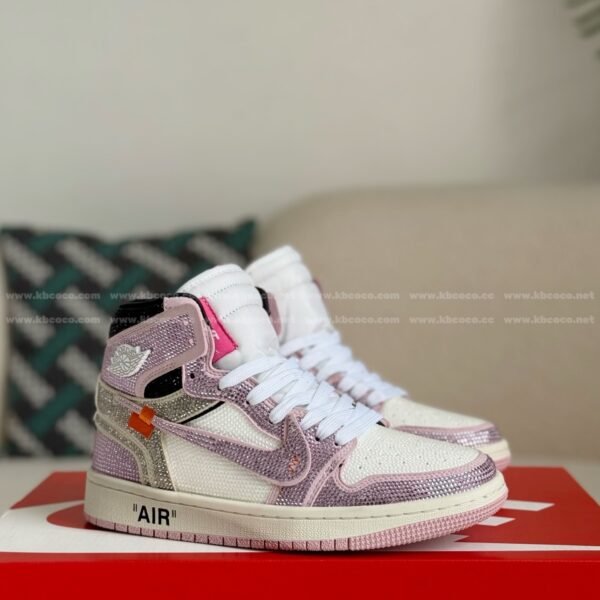 Product details Jordan 1 Off-white Hand-Set Rhinestones High Sneakers
