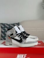 Jordan 1 Off-white Hand-Set Rhinestones High Sneakers