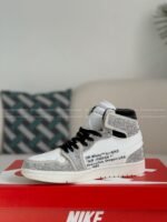 Jordan 1 Off-white Hand-Set Rhinestones High Sneakers - Image 12