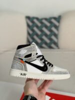 Jordan 1 Off-white Hand-Set Rhinestones High Sneakers - Image 10