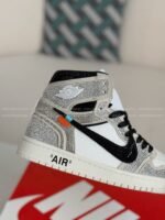 Jordan 1 Off-white Hand-Set Rhinestones High Sneakers - Image 9