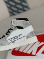 Jordan 1 Off-white Hand-Set Rhinestones High Sneakers - Image 8